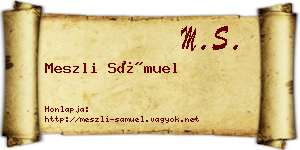 Meszli Sámuel névjegykártya
